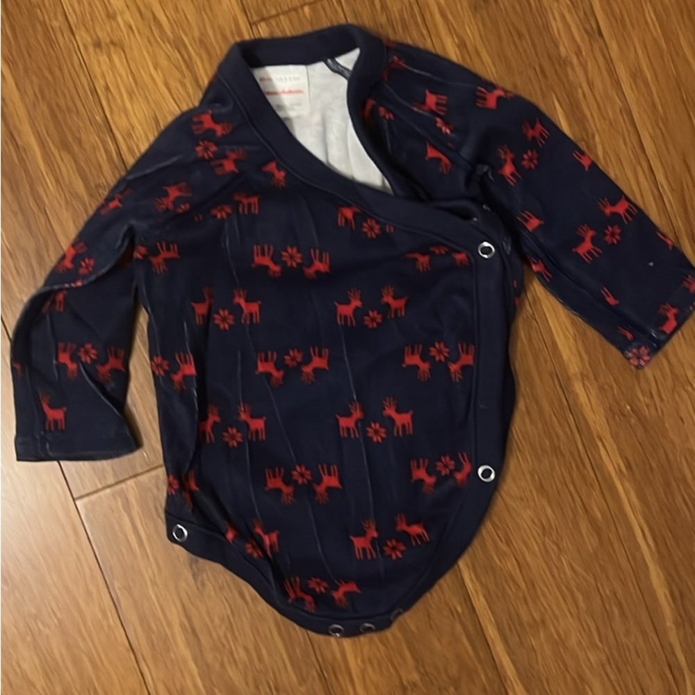 Hannah Anderson, Navy and Red Reindeer Kids One Piece